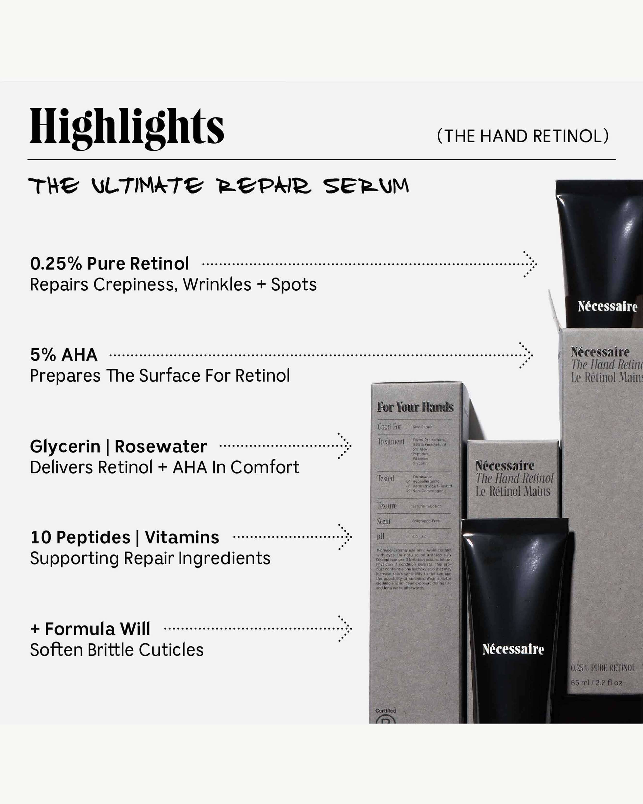 The Hand Retinol - Repair Treatment with 0.25% Pure Retinol + 5% AHA